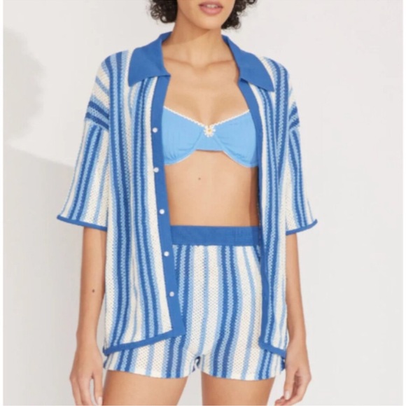 SOLID & STRIPED Tops - SOLID & STRIPED Blue and White Striped Knit Top, Size M, EUC